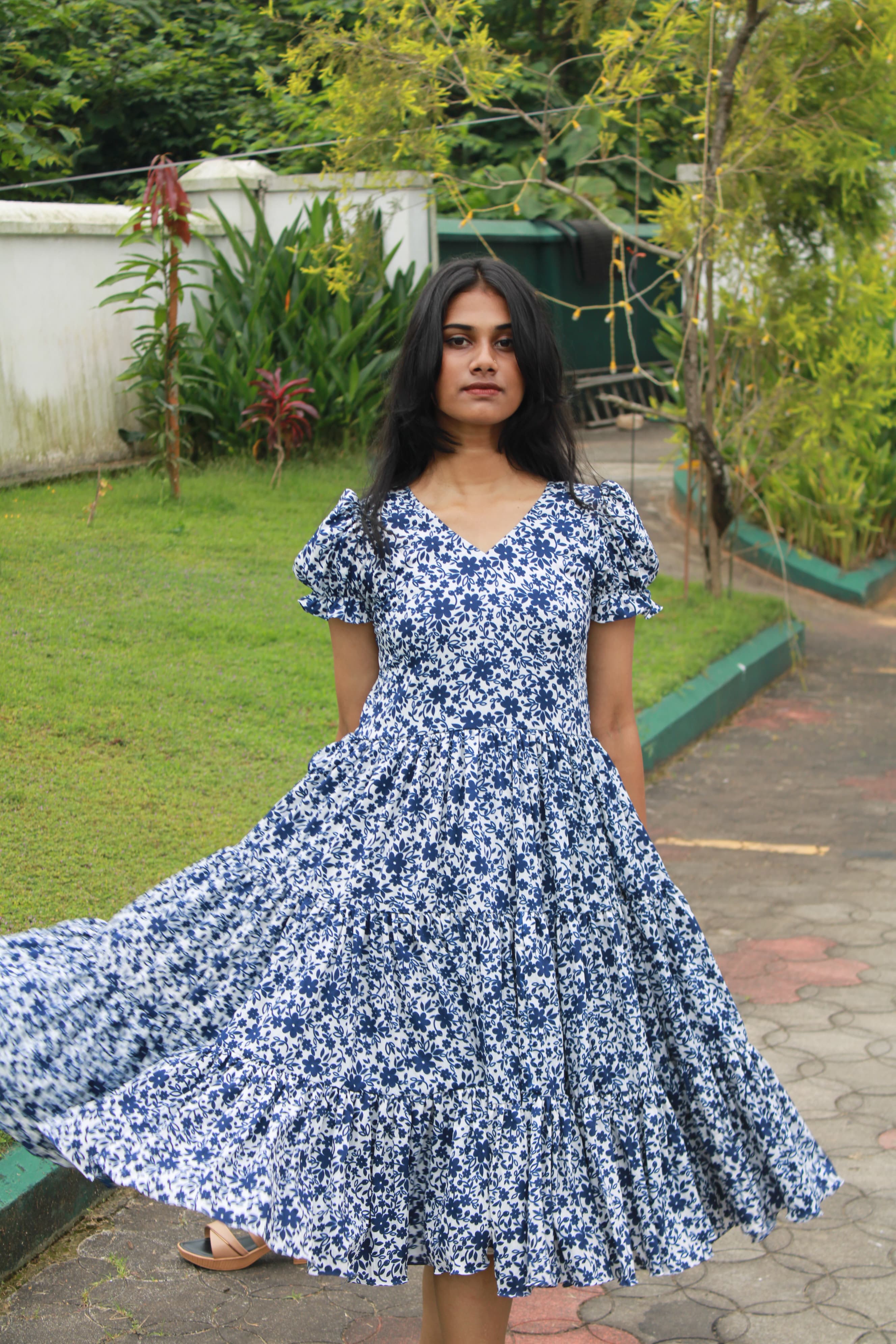 trendy Navy Blue Layer Frock