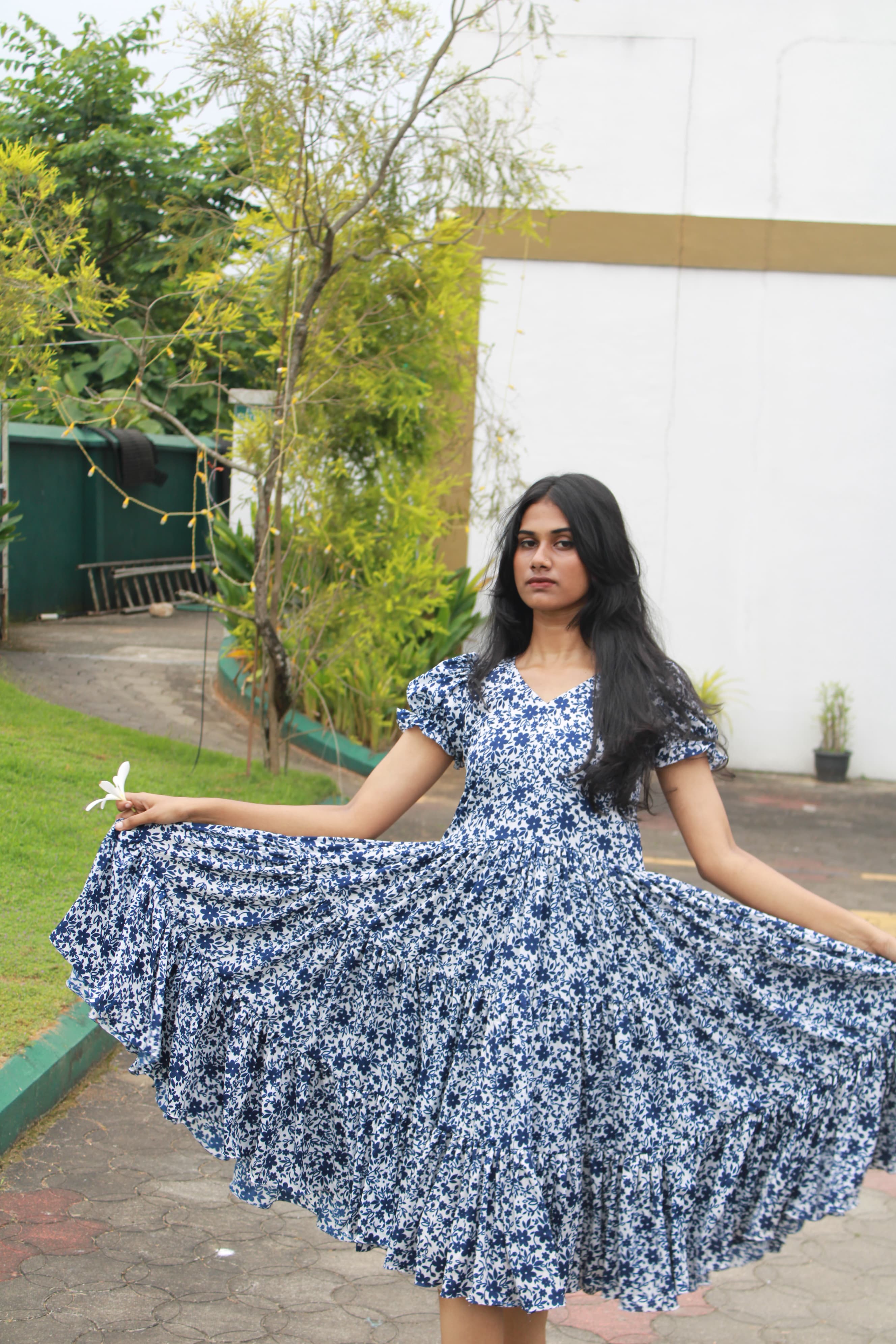 trendy Navy Blue Layer Frock