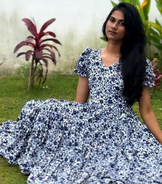 trendy Navy Blue Layer Frock